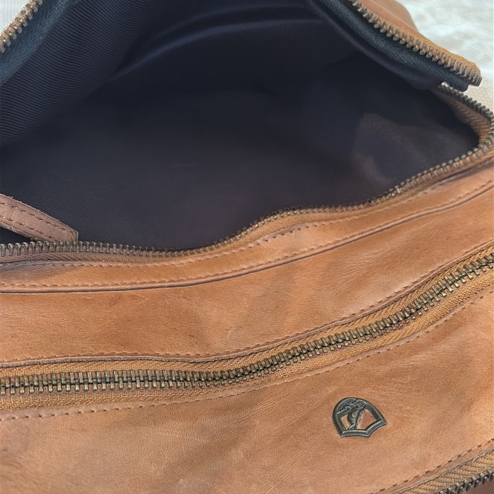Cochor Brown Genuine Leather Multi Pocket Crossbody Bag Organizer Purse - Picture 14 of 16